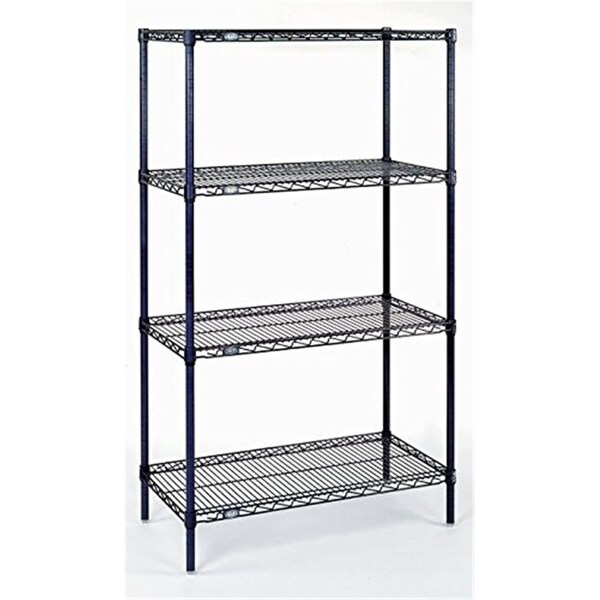 Nexel Epoxy 18 x 48 x 86 in. Starter Shelf Unit- Black 18488B - main